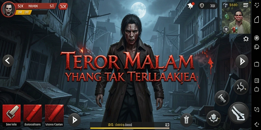 Screenshot gameplay <strong>5ZK</strong> menunjukkan ketegangan dan kegelapan yang mencekam.