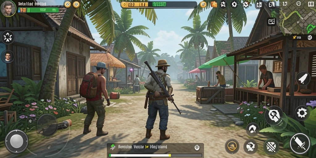 Tangkapan layar dari gameplay <strong>93337</strong> yang menampilkan interaksi karakter.