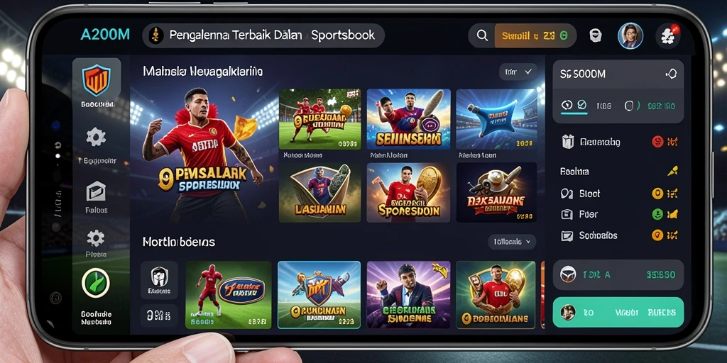 Tampilan menarik A200M dalam bertaruh olahraga secara real-time.