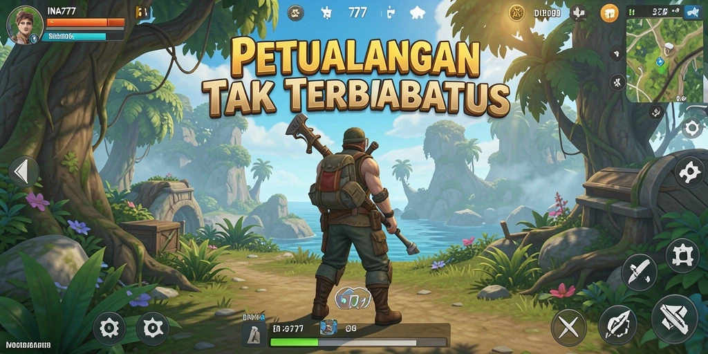 Screenshot gameplay INA777 yang menampilkan petualangan di dunia terbuka.