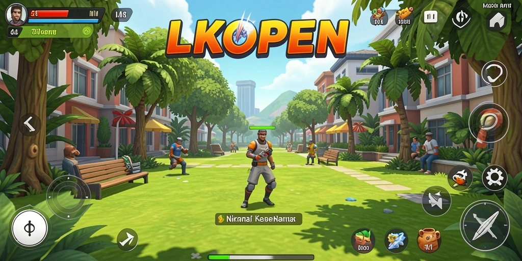 Tampilan menarik dari gameplay LKOPEN yang penuh warna.
