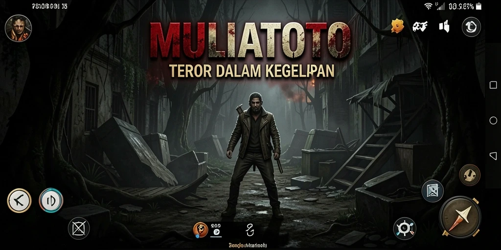 Tampilan gameplay menakutkan di MULIATOTO dengan atmosfer yang mencekam.