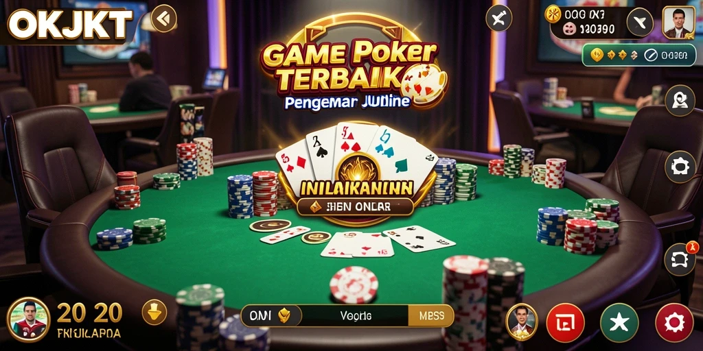 Tangkapan layar utama OKJKT menampilkan aksi seru dalam permainan Poker.