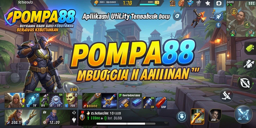 Tampilan utama POMPA88 dengan fitur Utility yang lengkap.