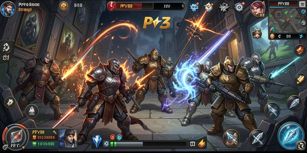 Tangkapan layar utama PPV88 menampilkan aksi gameplay strategi yang intens.