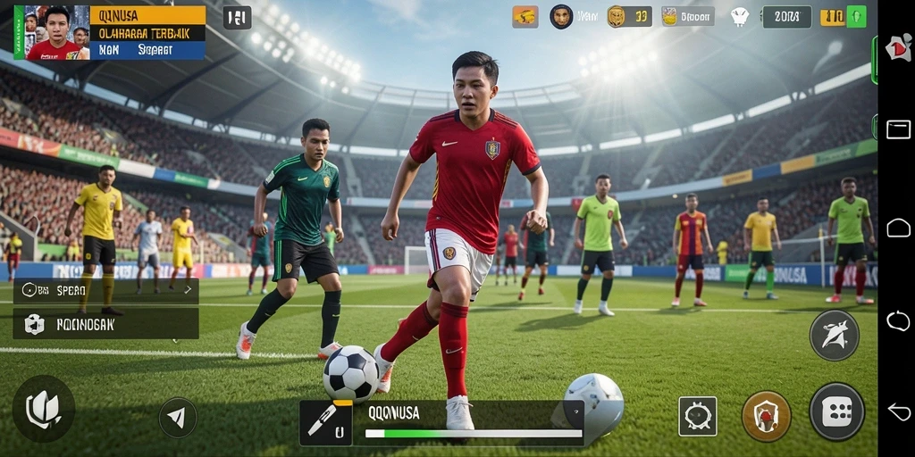 Screenshot utama dari QQNUSA menampilkan aksi seru dalam permainan olahraga.