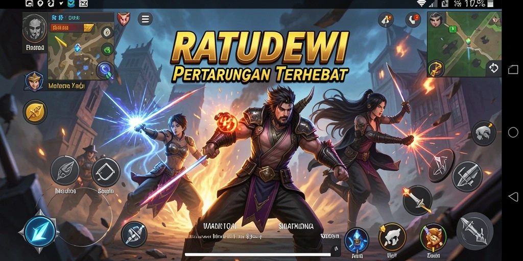 Tampilan gameplay mendebarkan dari RATUDEWI dengan pertarungan yang intens.