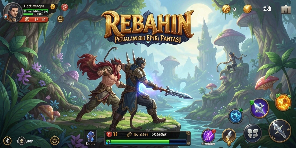 Tampilan gameplay seru dan penuh aksi di REBAHIN.