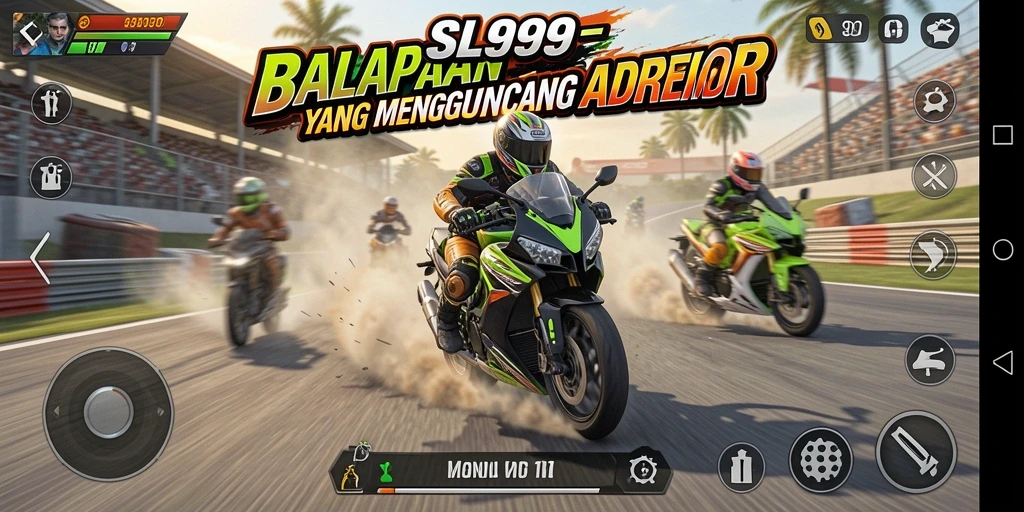 Gameplay balapan motor yang mendebarkan di SL999.