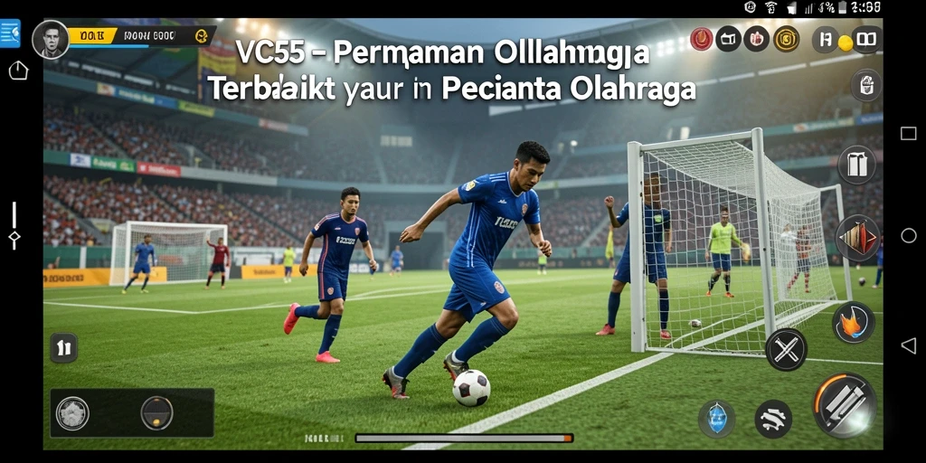 Screenshot gameplay <strong>VC55</strong> menunjukkan aksi olahraga yang mendebarkan.